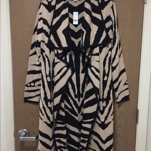 New York & Company Animal Print Sweater/Coat